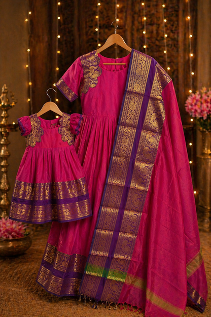 Kanchi cotton pink fabric
