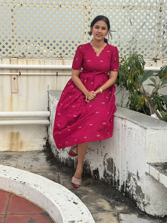 Rani Pink Raw silk Maxi