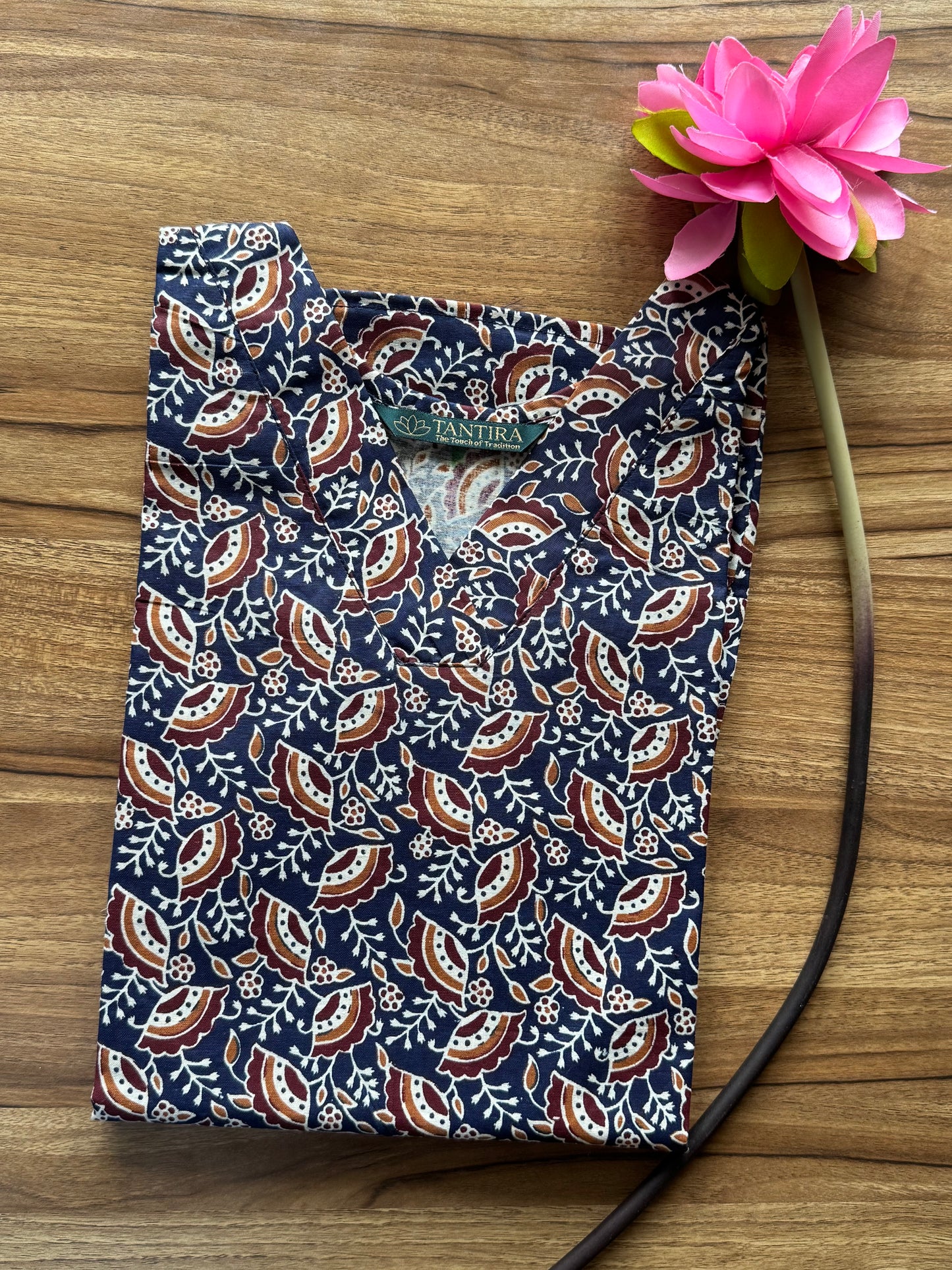 Blue Floral Short kurta