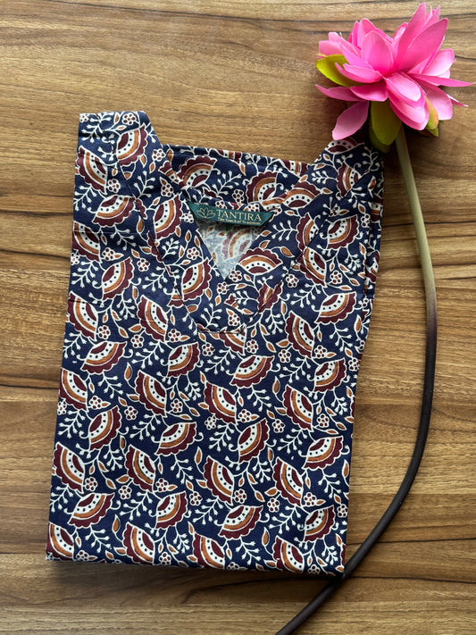 Blue Floral Short kurta