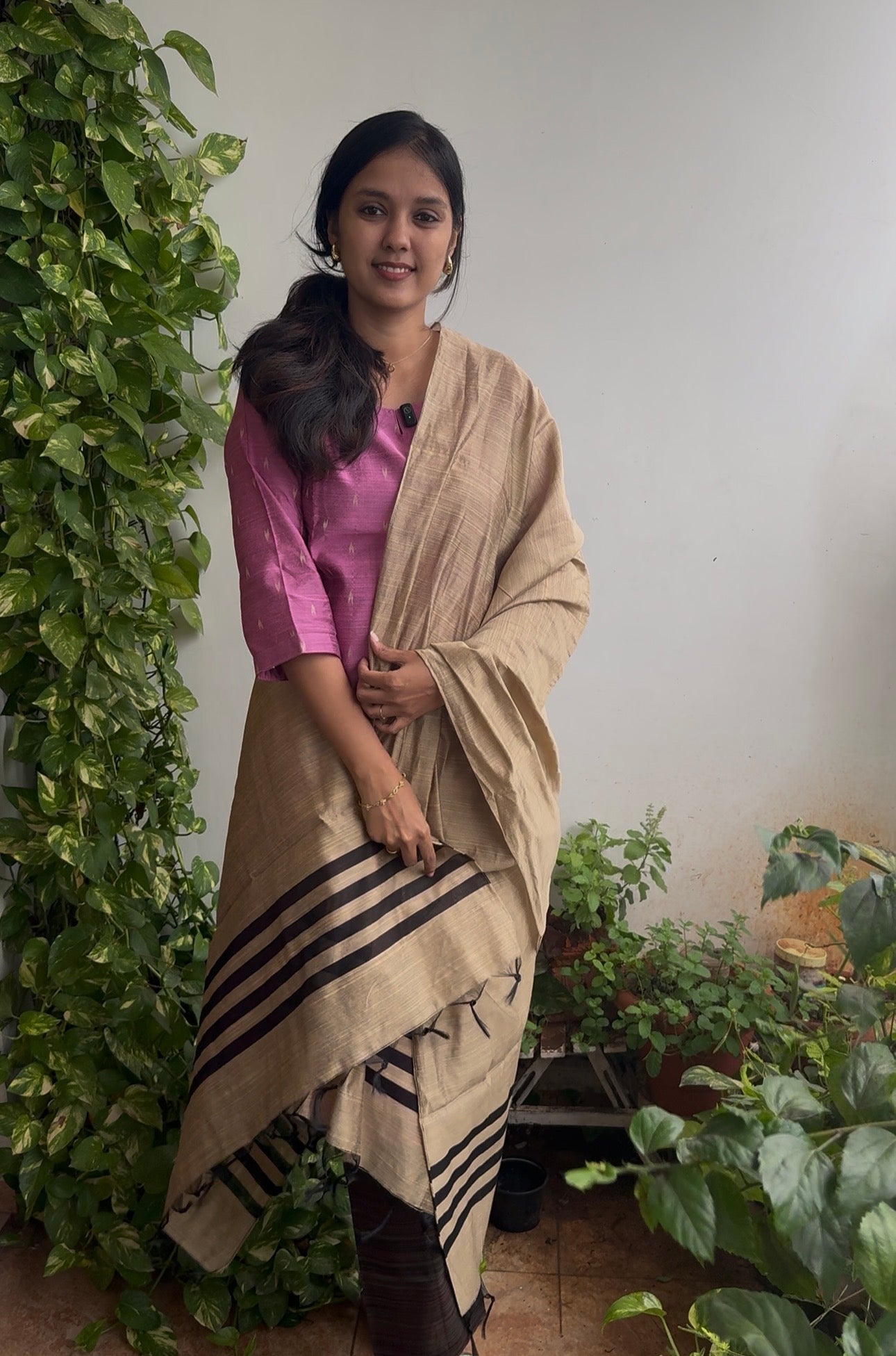 Pink Raw silk 3 piece kurta set