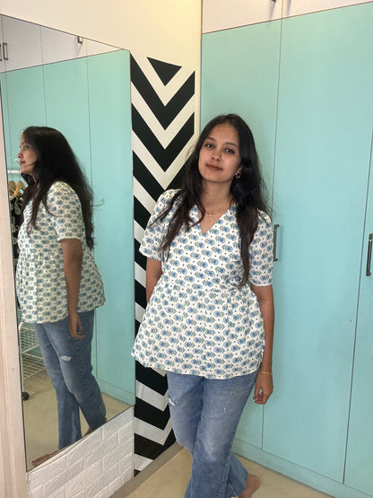 White short kurta with lining