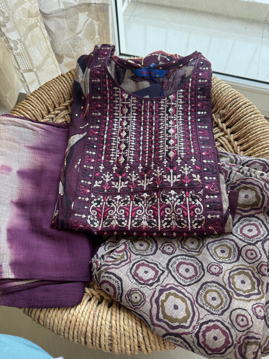 Brown Casual Kurta sets with Dupatta