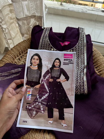 Panel Cutting Anarkali Kurta Set – Festive Edit