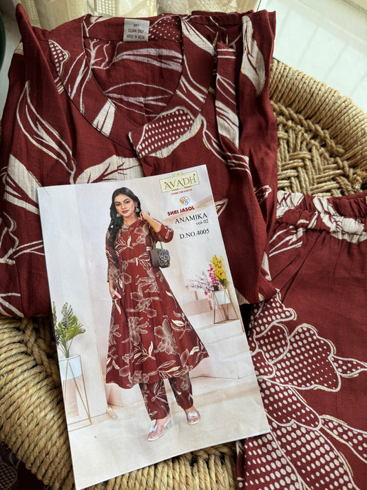 Silk Co-Ord Set – A-Line Panel Kurta with Pant