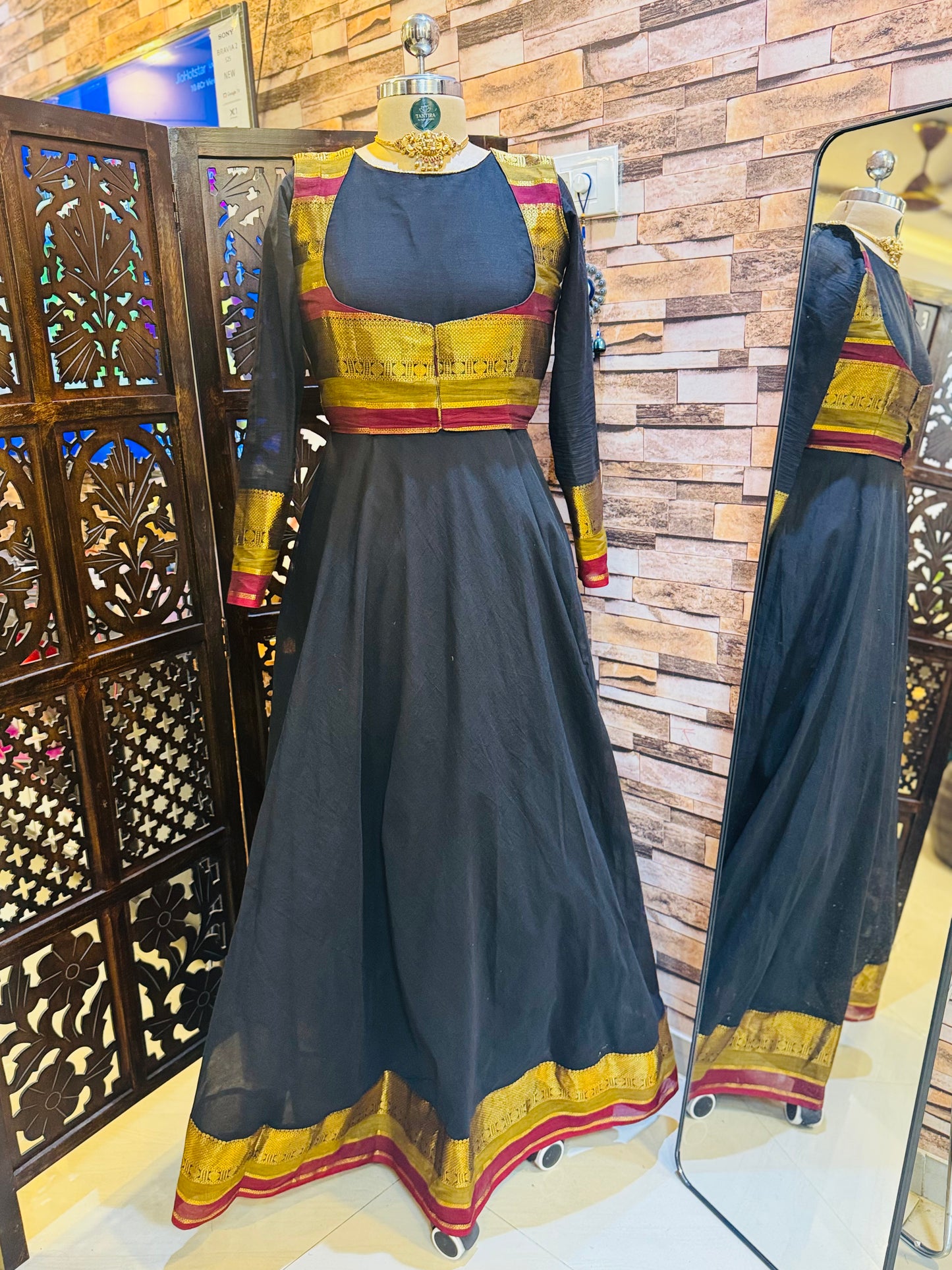 Black Anarkali with Detachable Coat