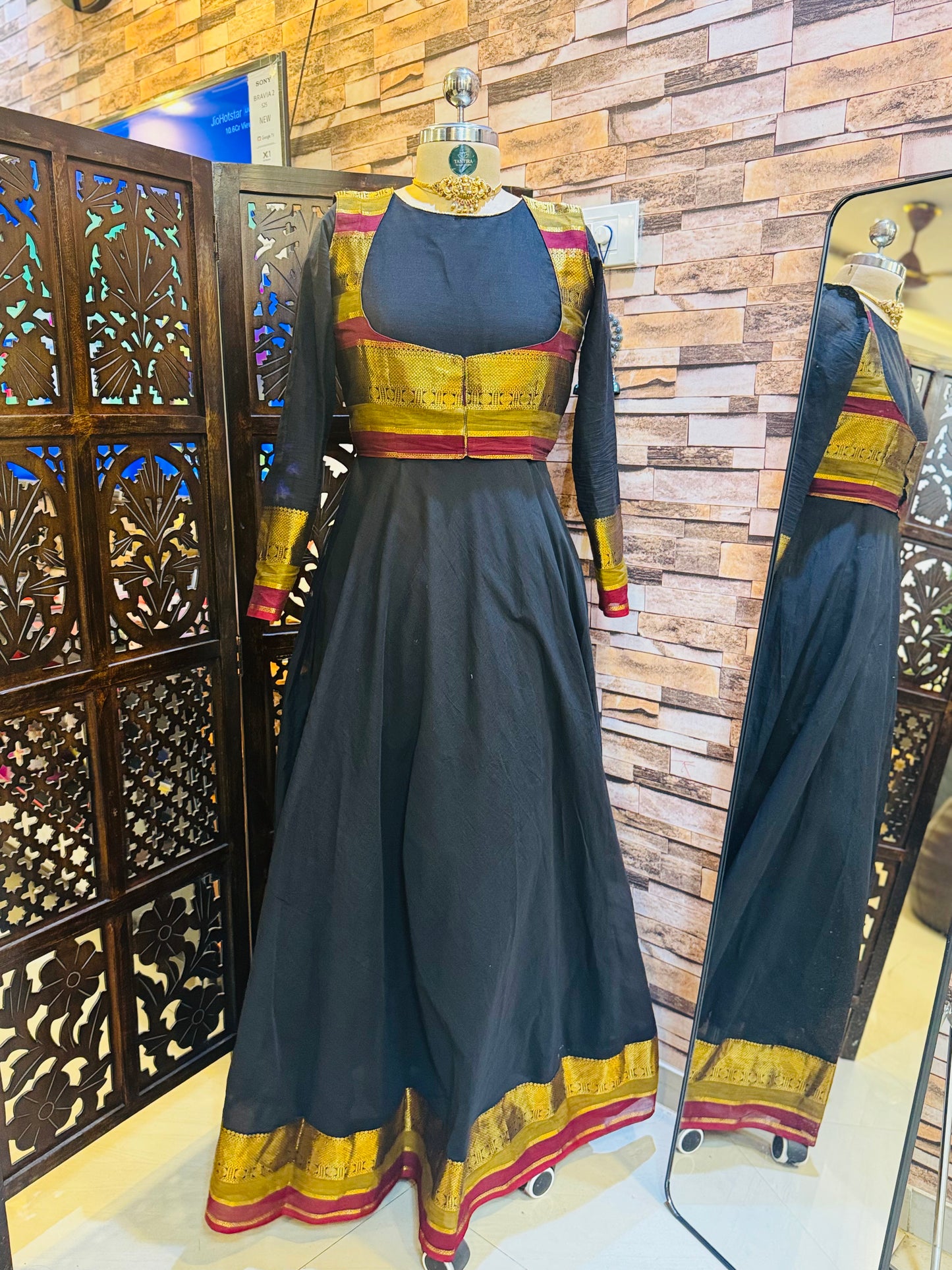 Black Anarkali with Detachable Coat