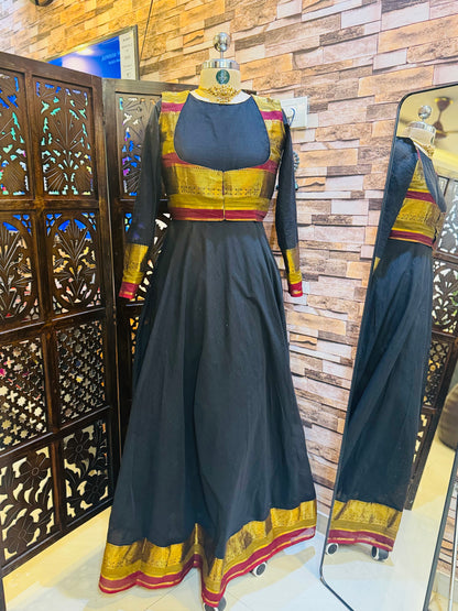 Black Anarkali with Detachable Coat