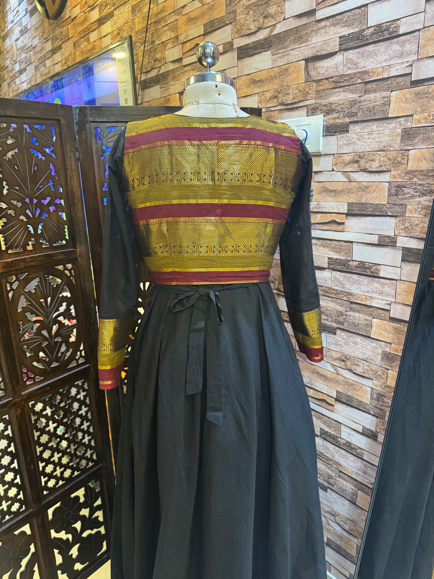 Black Anarkali with Detachable Coat