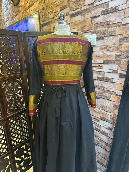 Black Anarkali with Detachable Coat