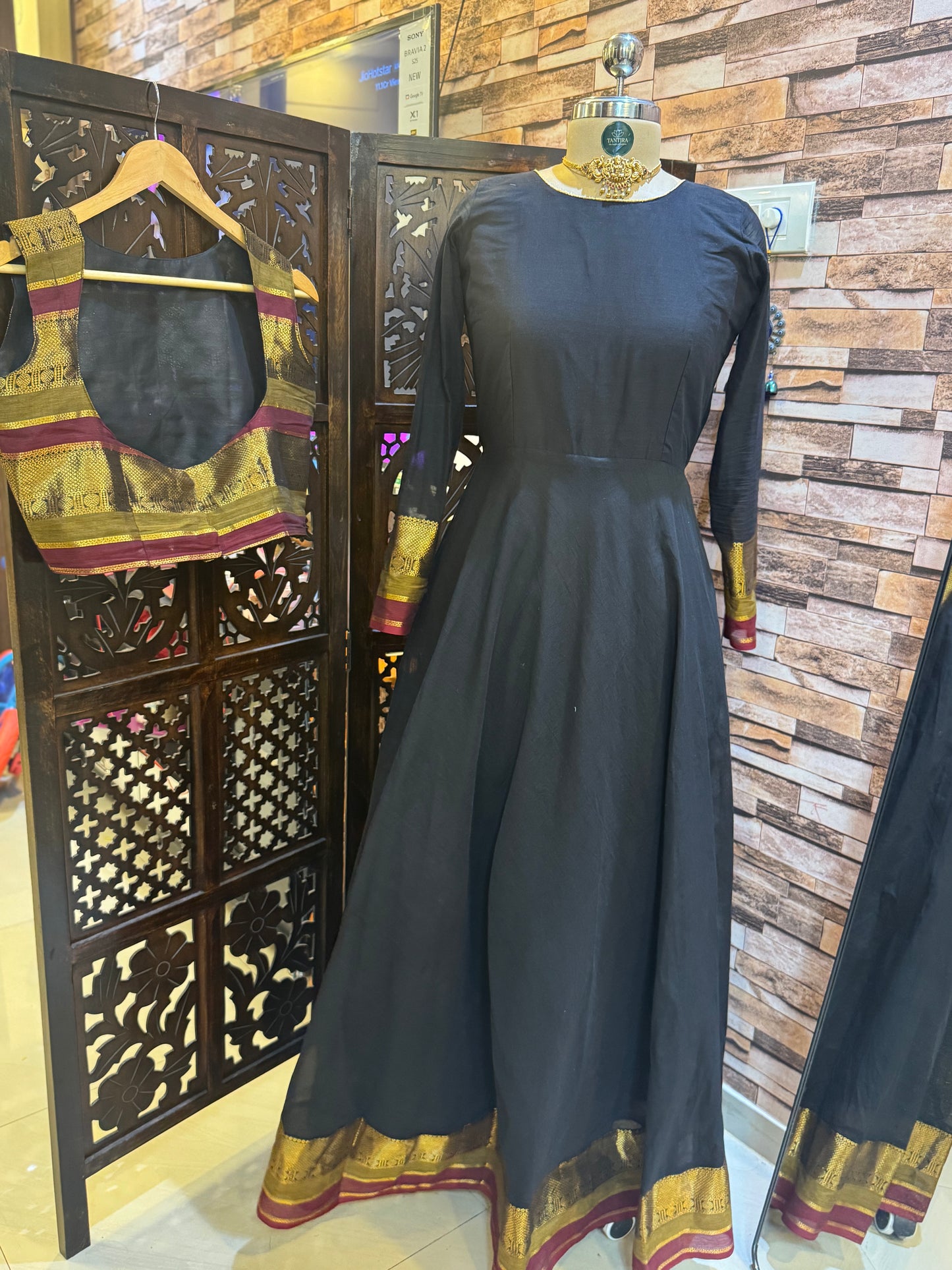 Black Anarkali with Detachable Coat