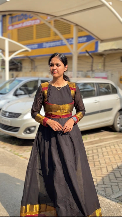 Black Anarkali with Detachable Coat