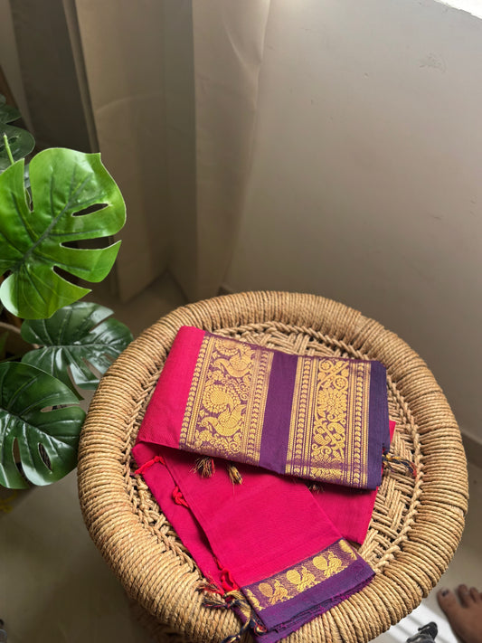 Kanchi cotton pink fabric